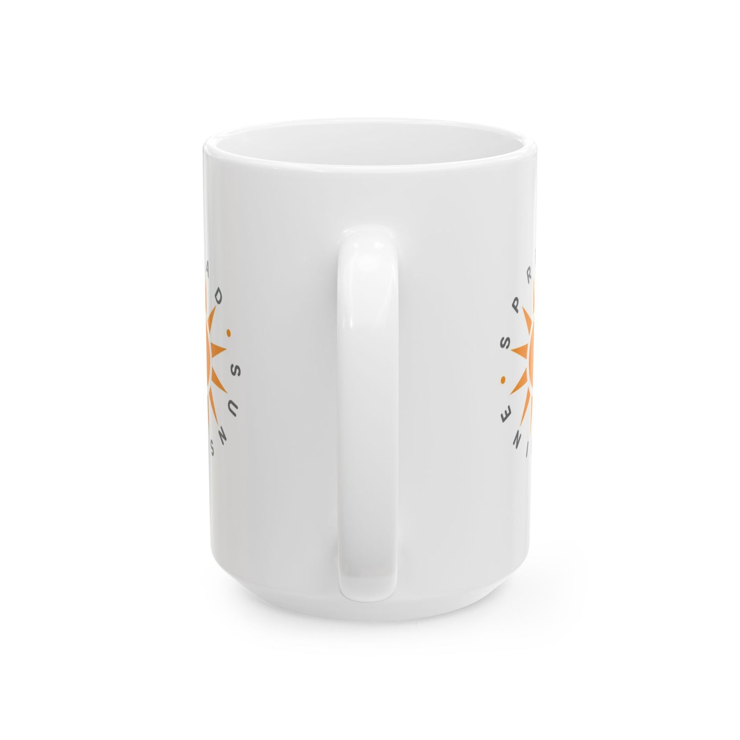 Sun Compass Ceramic Mug — ‘Spread Sunshine’ Inspirational Coffee Cup (11oz & 15oz)