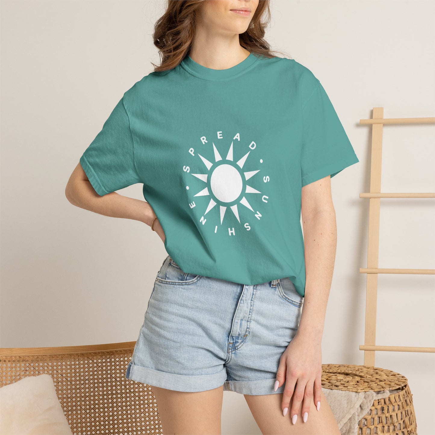 OG "Spread Sunshine" White Sun Graphic T-Shirt White Sun Casual Tee