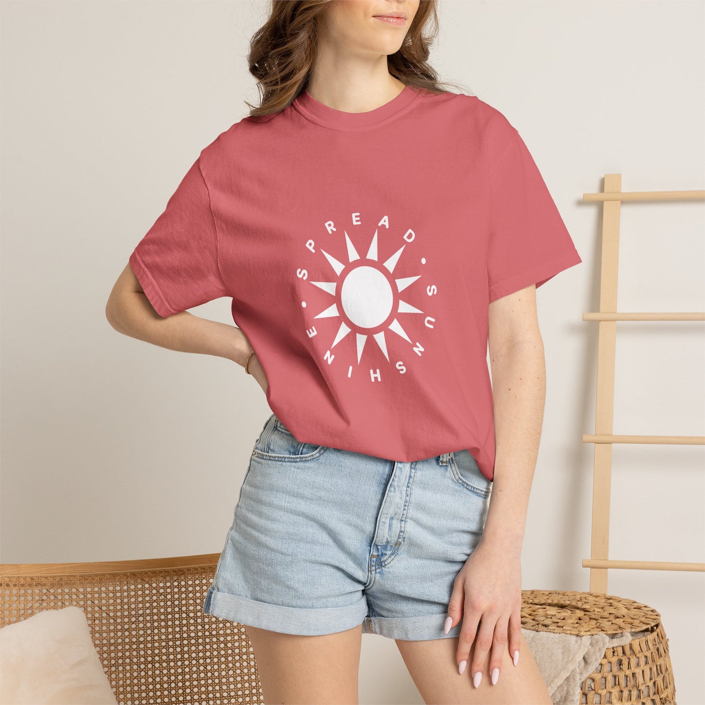 OG "Spread Sunshine" White Sun Graphic T-Shirt White Sun Casual Tee