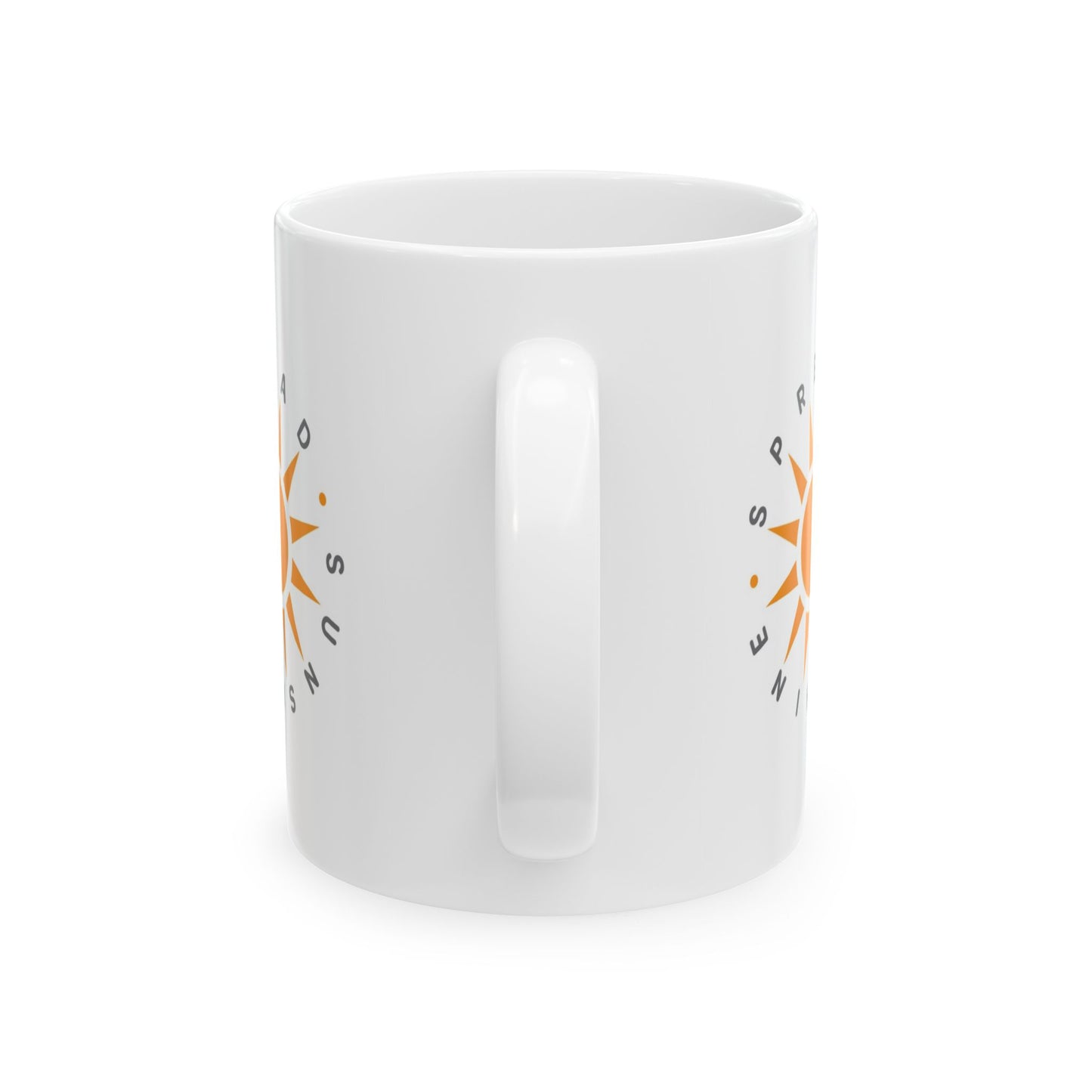Sun Compass Ceramic Mug — ‘Spread Sunshine’ Inspirational Coffee Cup (11oz & 15oz)