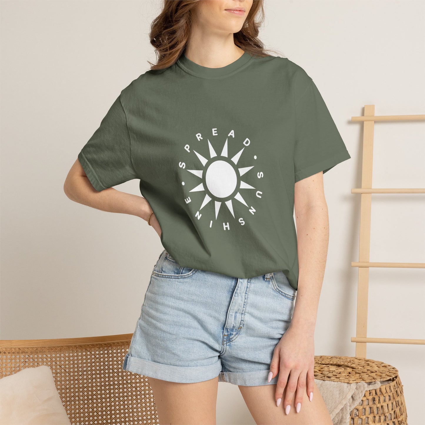 OG "Spread Sunshine" White Sun Graphic T-Shirt White Sun Casual Tee
