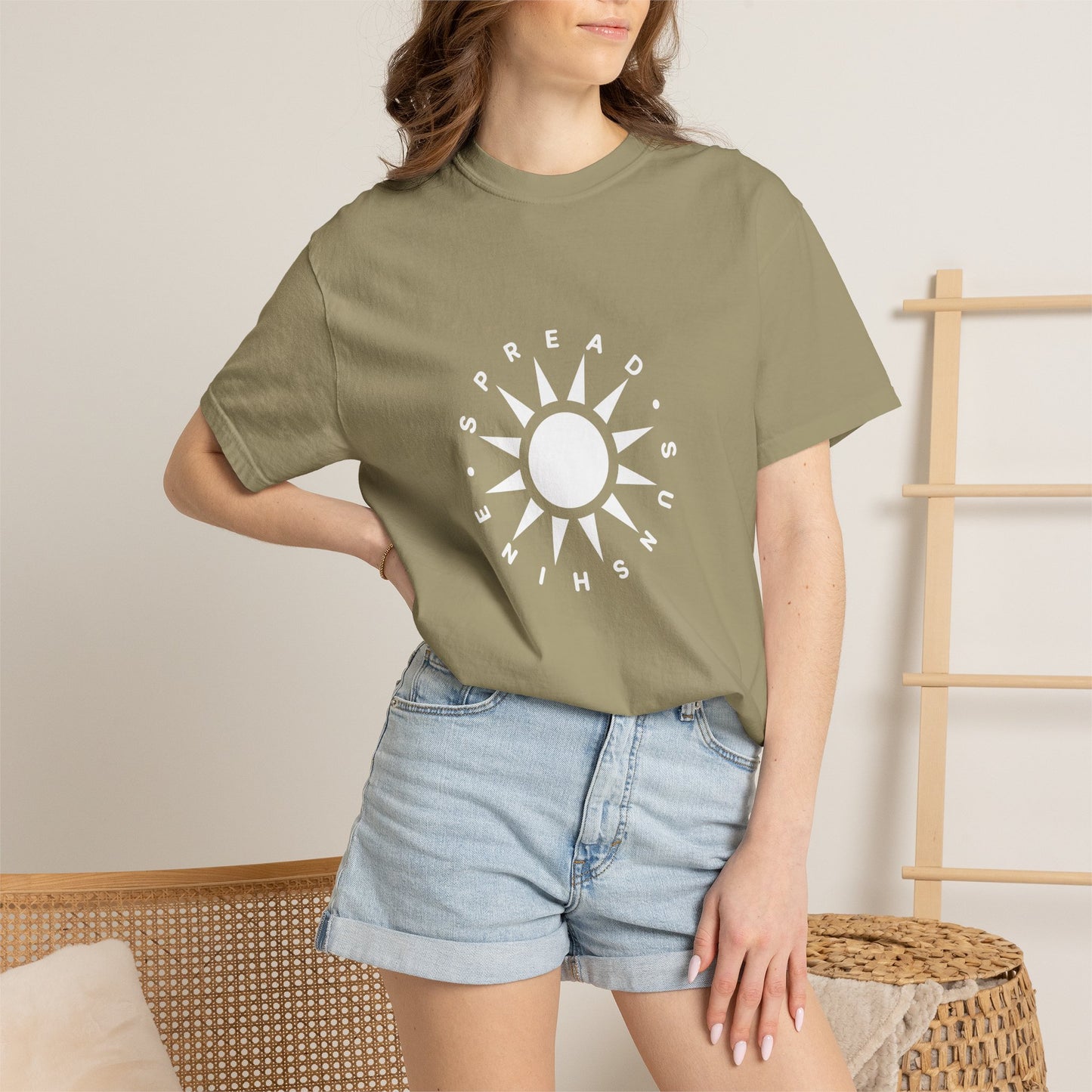 OG "Spread Sunshine" White Sun Graphic T-Shirt White Sun Casual Tee
