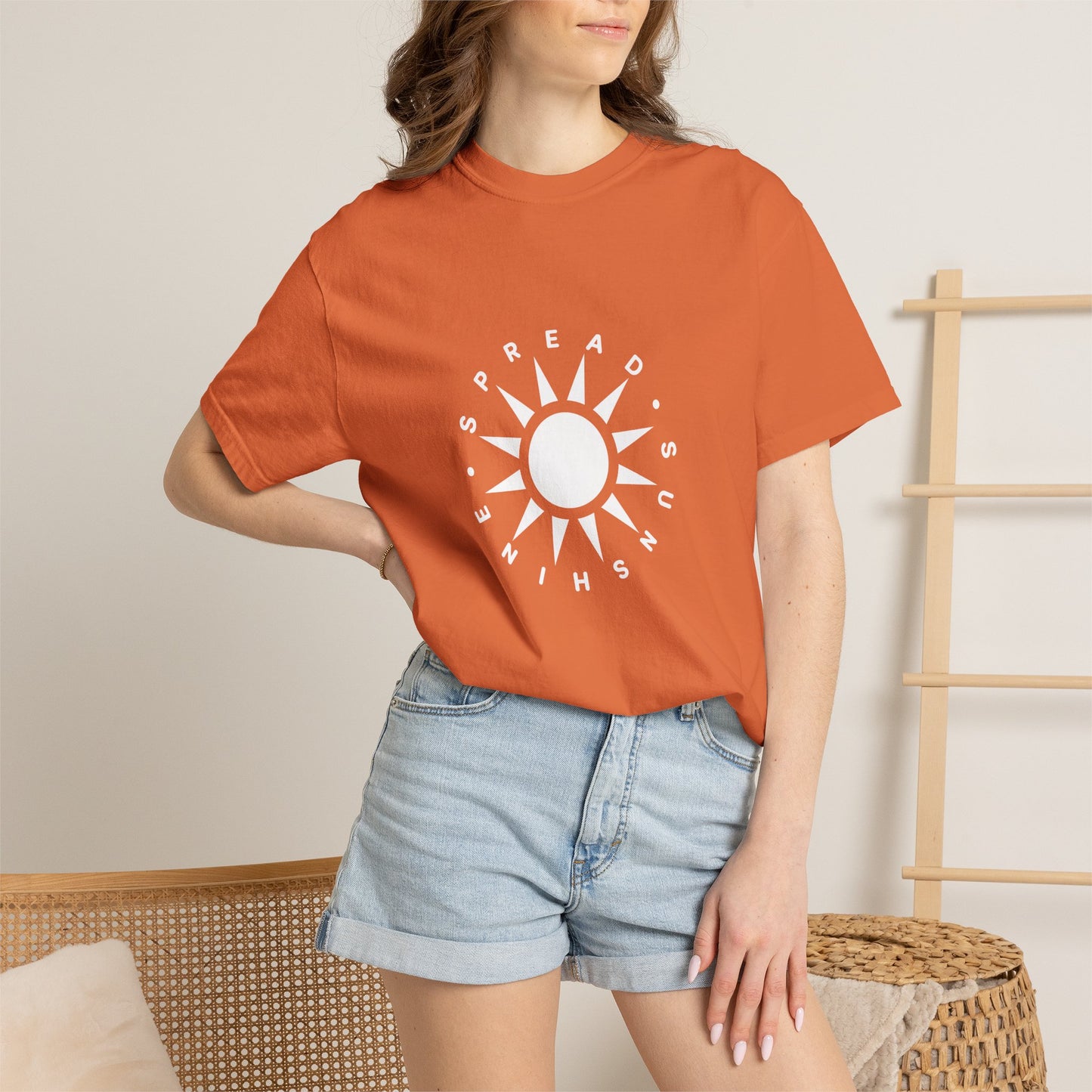 OG "Spread Sunshine" White Sun Graphic T-Shirt White Sun Casual Tee