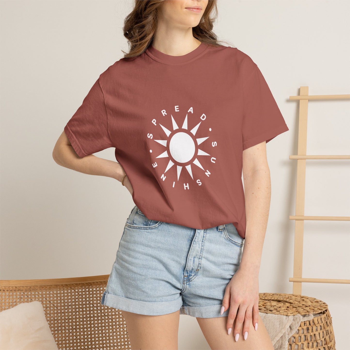 OG "Spread Sunshine" White Sun Graphic T-Shirt White Sun Casual Tee