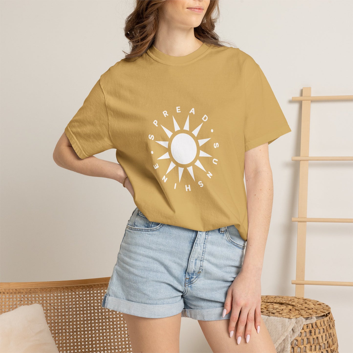 OG "Spread Sunshine" White Sun Graphic T-Shirt White Sun Casual Tee