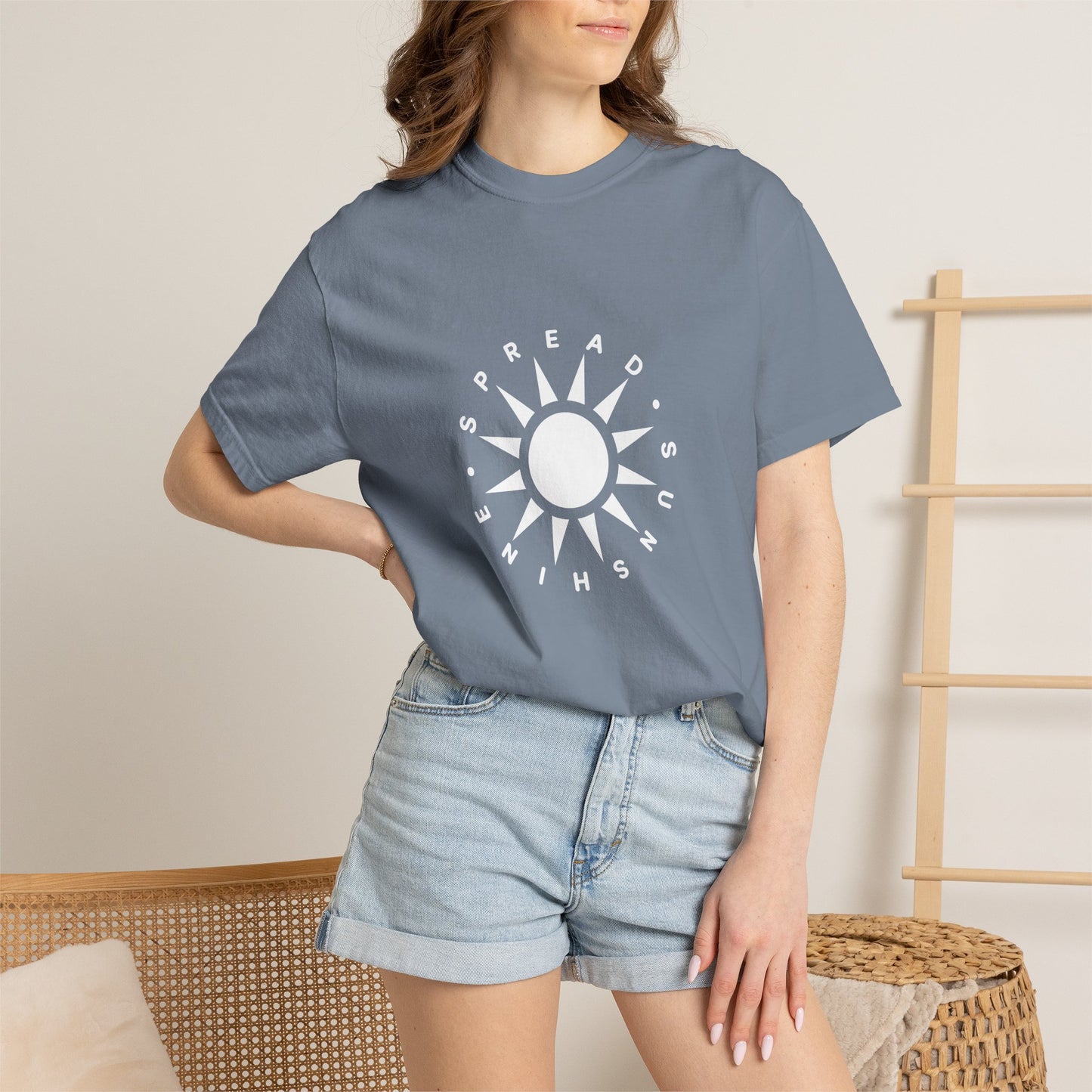 OG "Spread Sunshine" White Sun Graphic T-Shirt White Sun Casual Tee