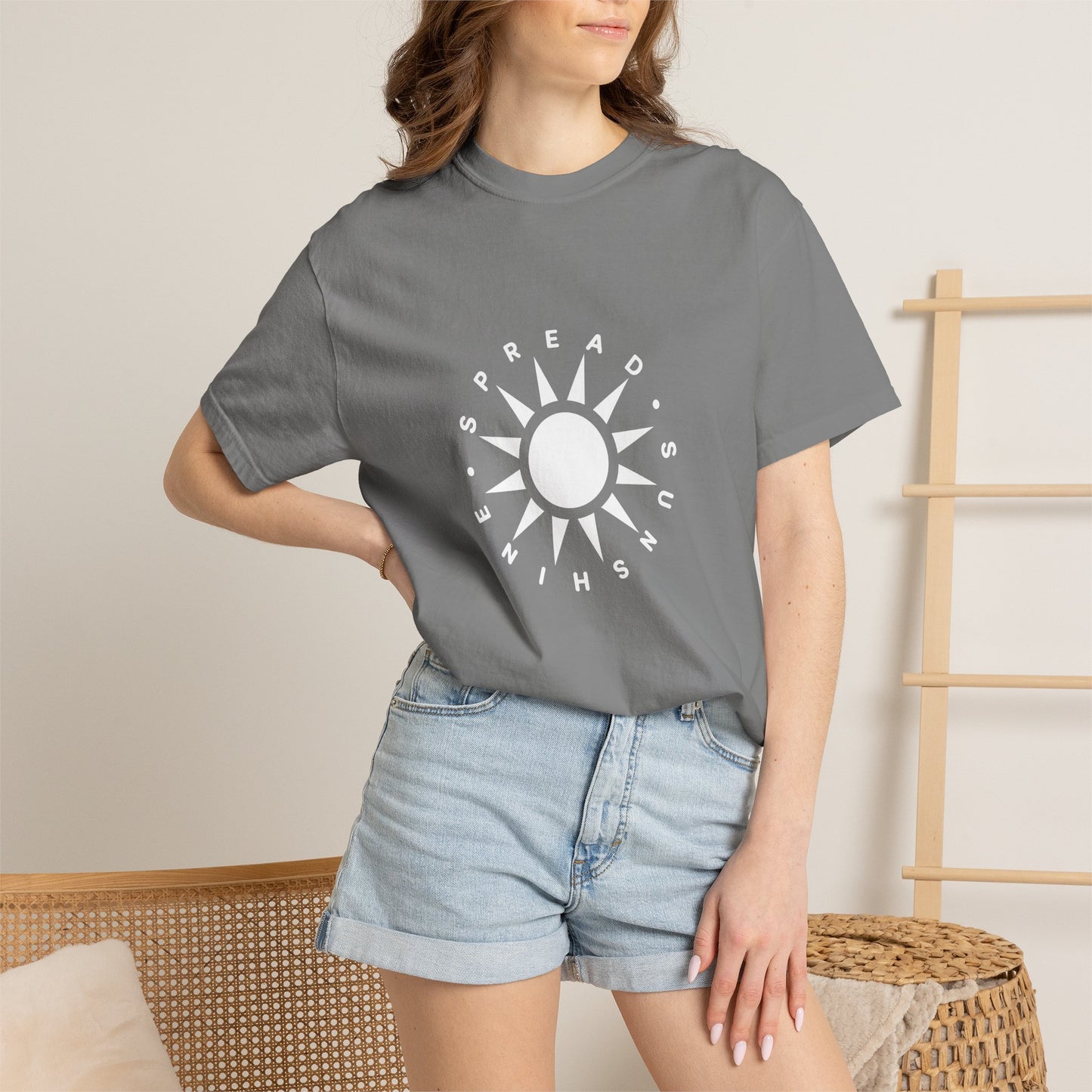 OG "Spread Sunshine" White Sun Graphic T-Shirt White Sun Casual Tee