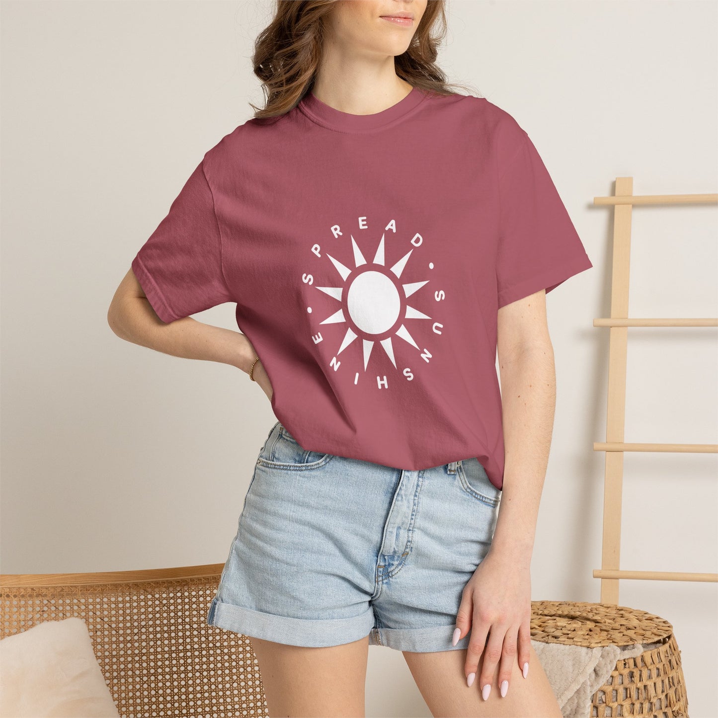 OG "Spread Sunshine" White Sun Graphic T-Shirt White Sun Casual Tee