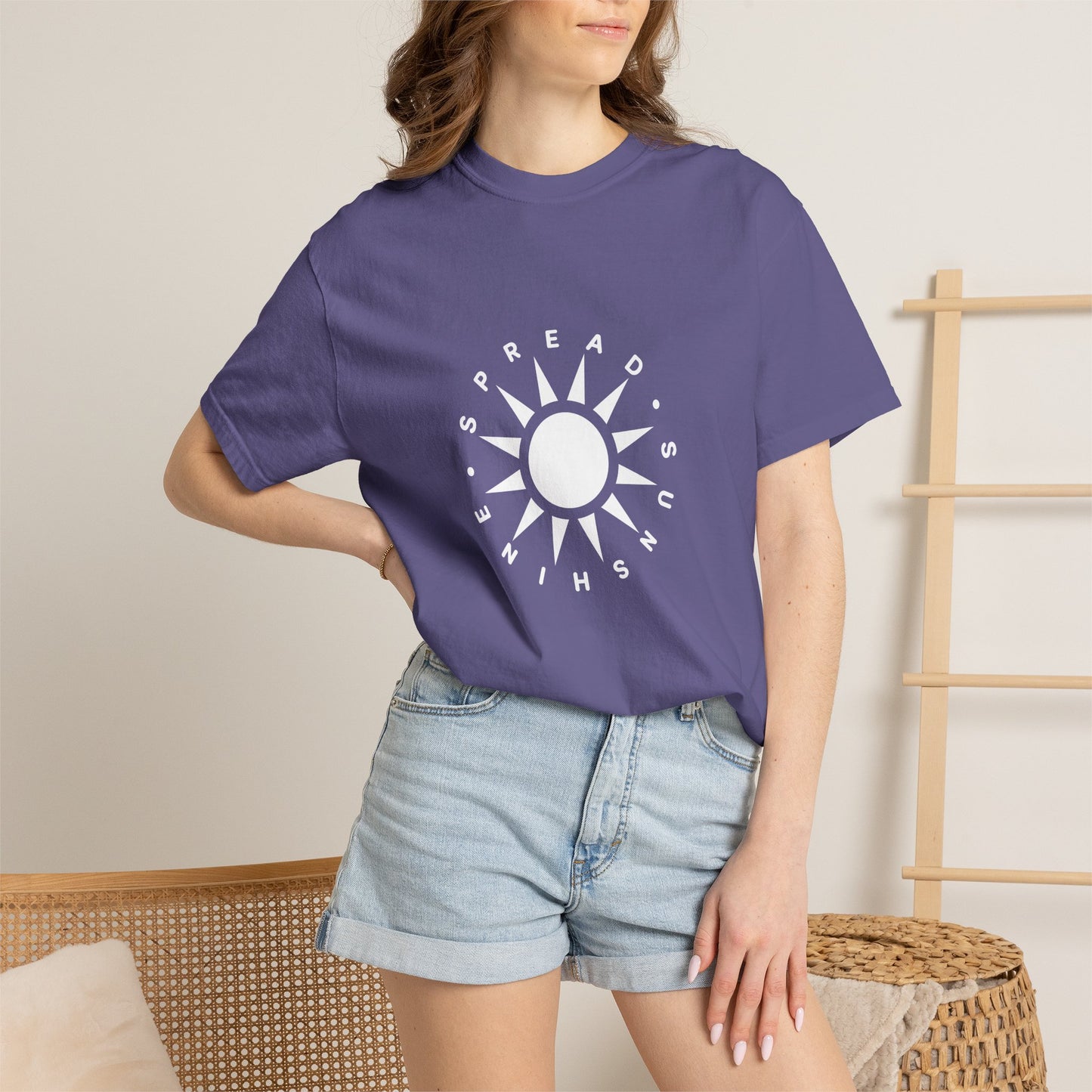 OG "Spread Sunshine" White Sun Graphic T-Shirt White Sun Casual Tee