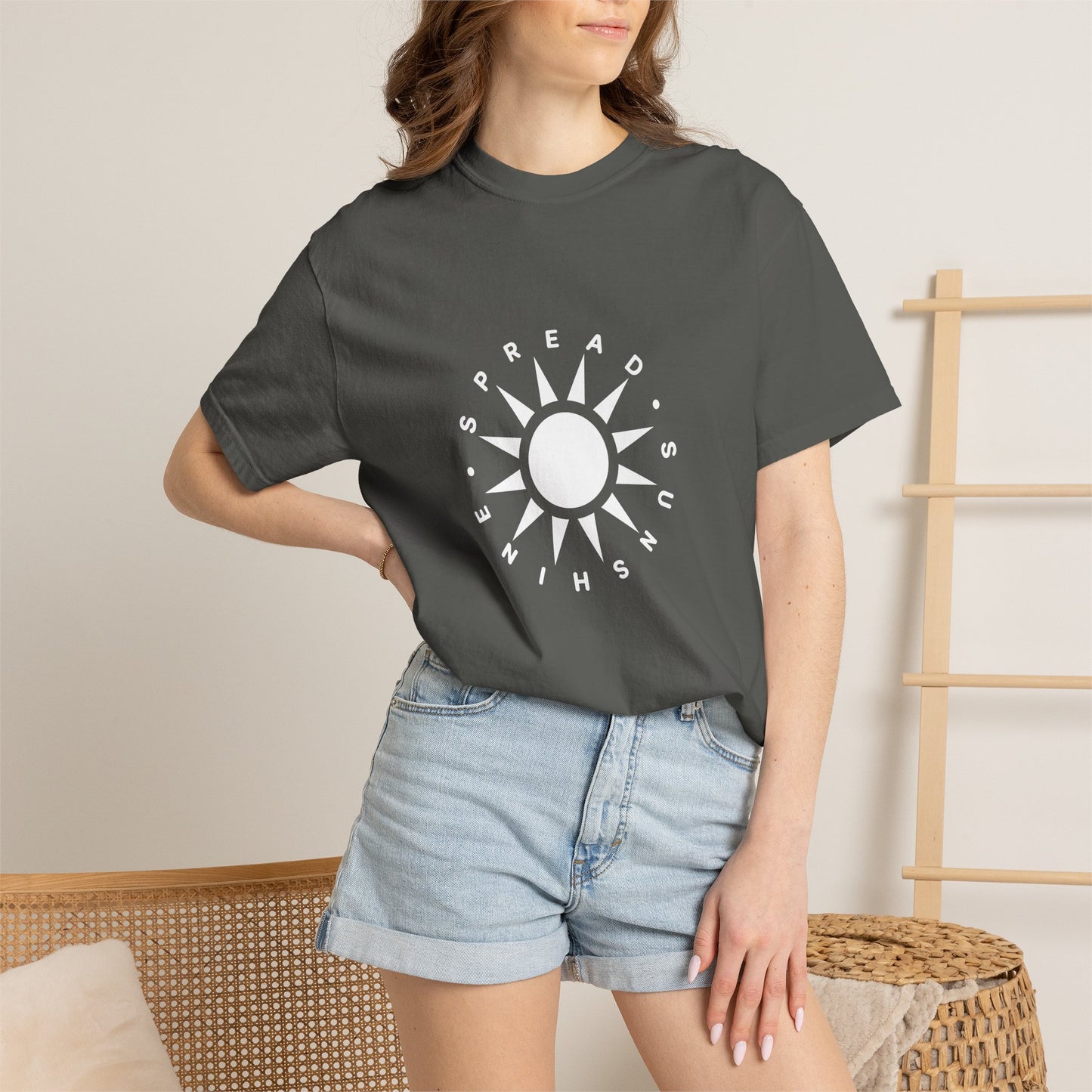 OG "Spread Sunshine" White Sun Graphic T-Shirt White Sun Casual Tee