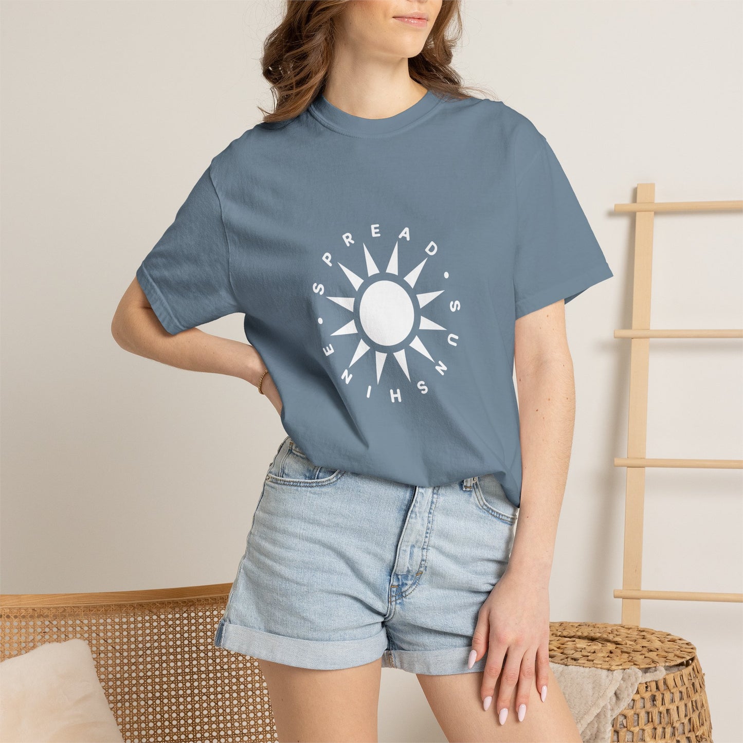 OG "Spread Sunshine" White Sun Graphic T-Shirt White Sun Casual Tee